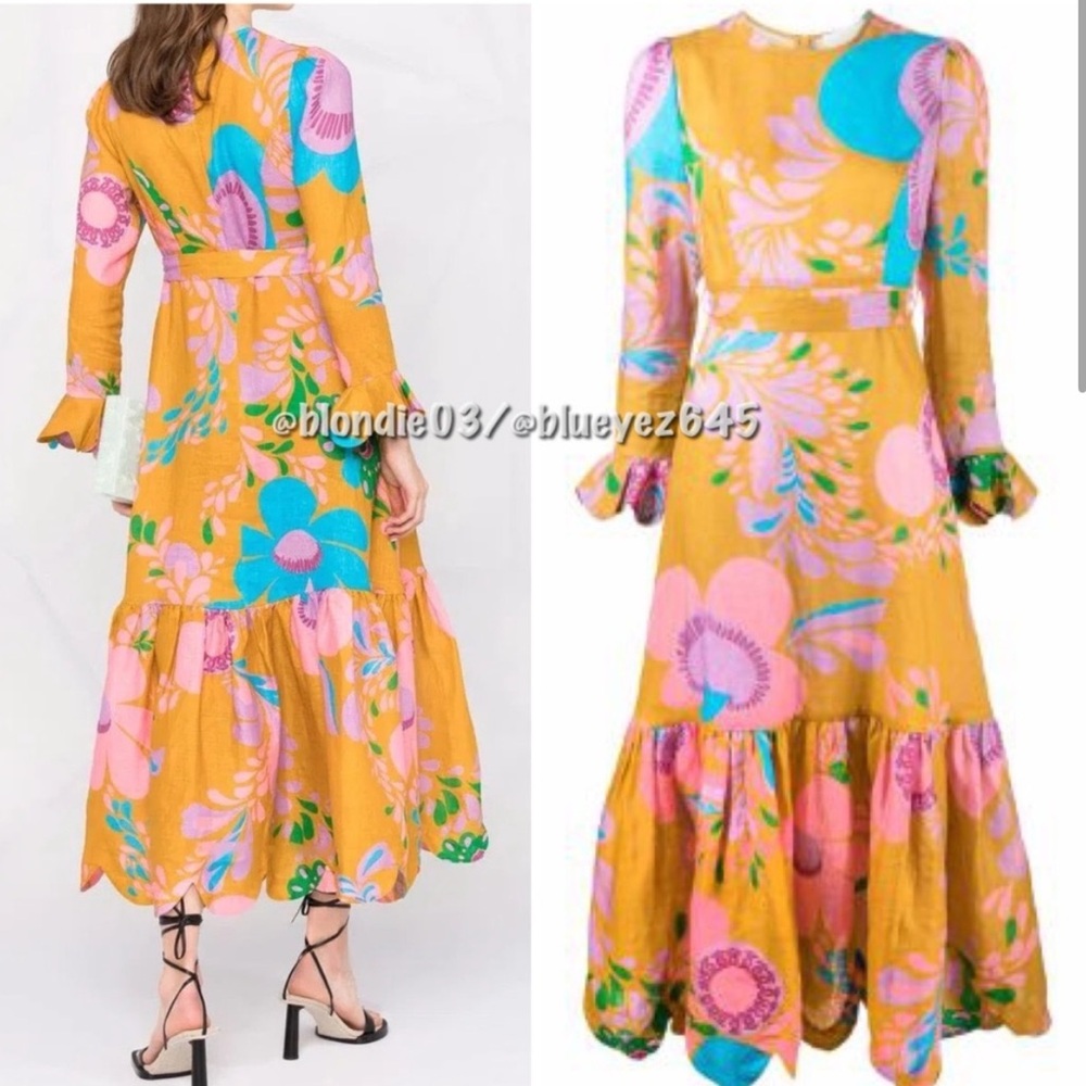 Zimmermann Teddy Frill Hem Linen 0/XS - Picture 2 of 5